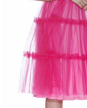 TULLE AND PAILLETTES DRESS WHIT TULLE SHAWL