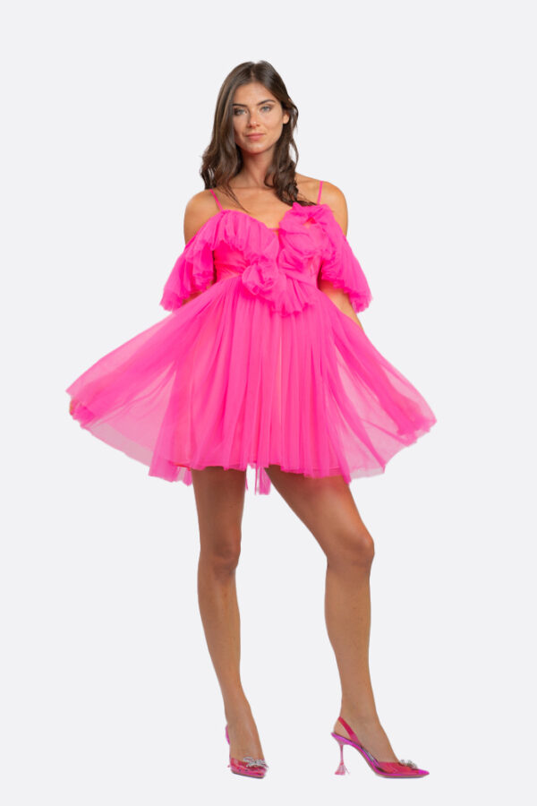 Abito in tulle senza spalle - immagine 3