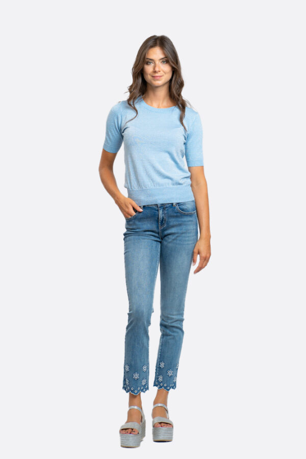 Short Sleeves Lurex Sweater - Image 2
