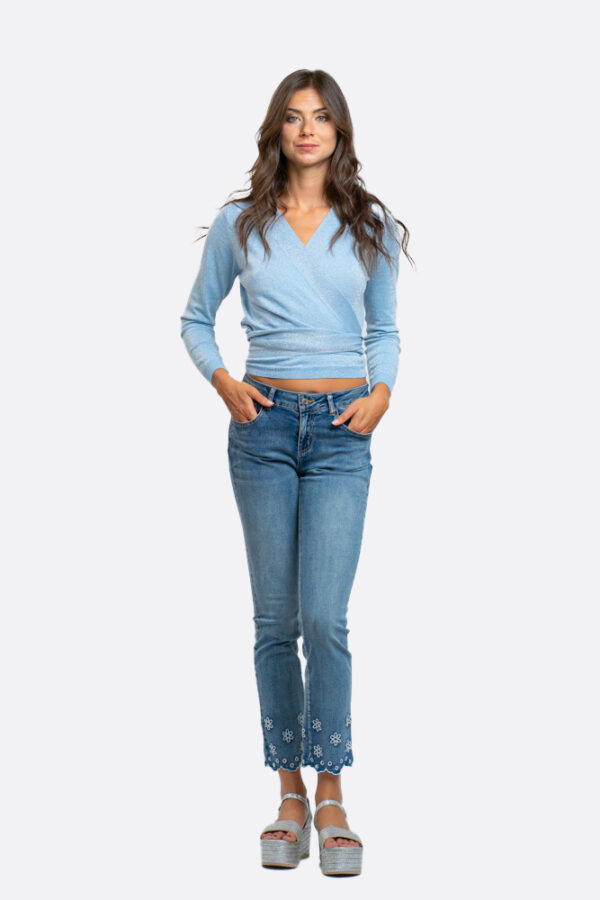 Cardigan lurex incrociato - immagine 2