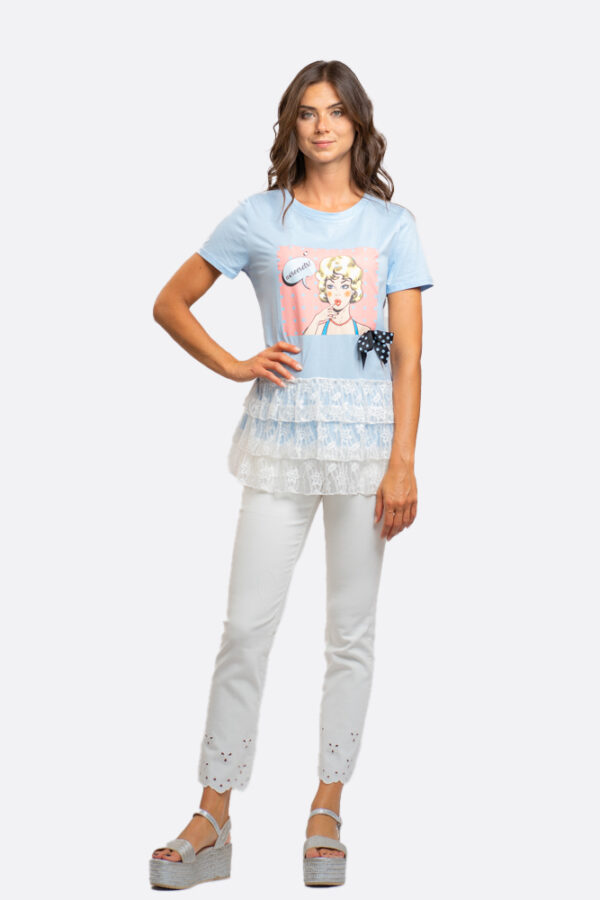 Pinup Black Bow T-Shirt - Image 2