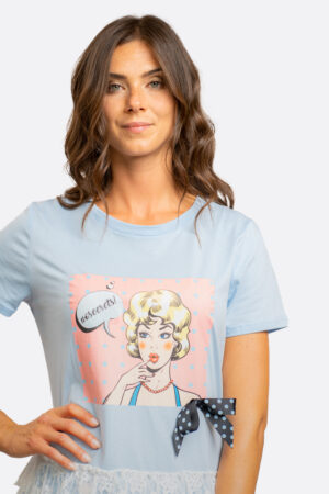 T-shirt pin-up fiocco nero