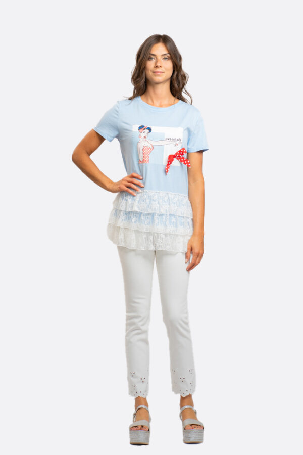 Pinup Red Bow T-Shirt - Image 2
