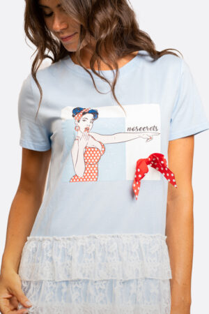 T-shirt pin-up fiocco rosso