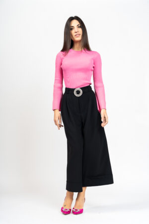 Palazzo trousers with belt
