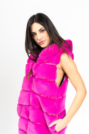 Maxi vest with fur