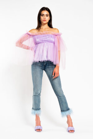 Unicorn Tulle Top With Sleeve