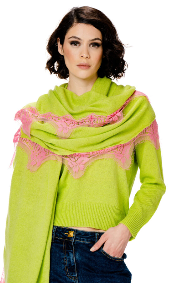 Knitted Scarf With Lace
