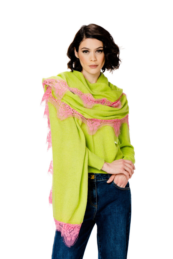 Sciarpa maglia e pizzo - immagine 2