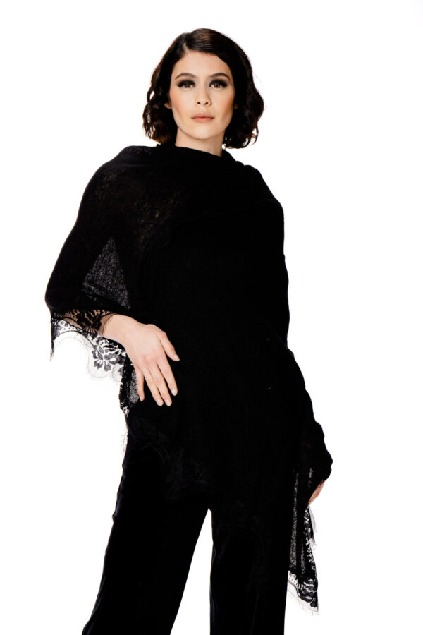 Sciarpa maglia e pizzo - immagine 4