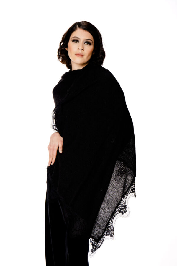Sciarpa maglia e pizzo - immagine 5