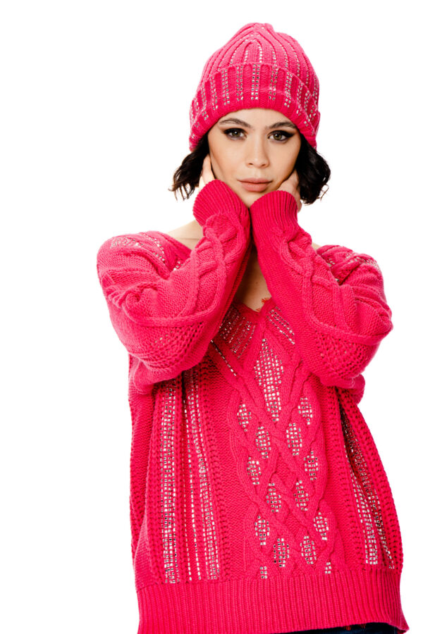 Cappello maglia cascata diamanti - immagine 2