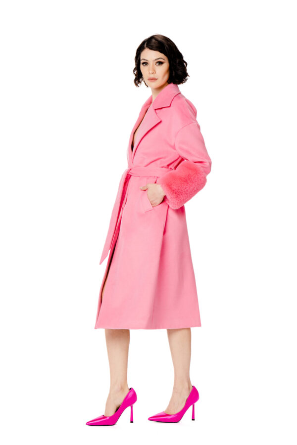 Cappotto manicotti pelo - immagine 4