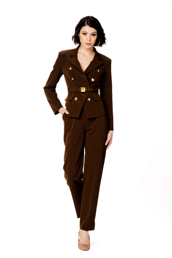 Blazer With Stud Belt - Image 3