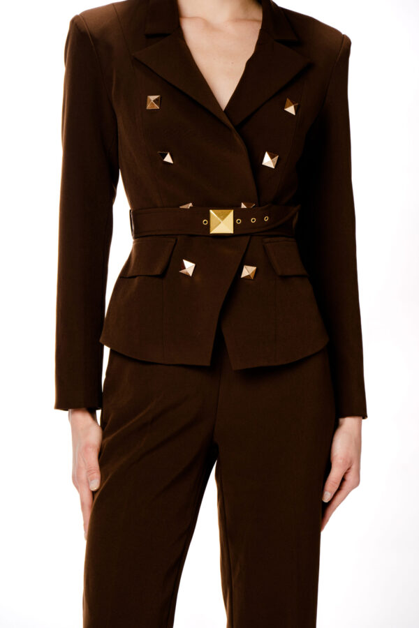 Blazer With Stud Belt - Image 5