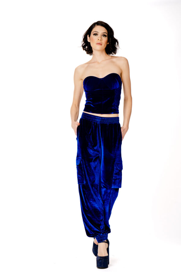 Pantalone cargo velluto