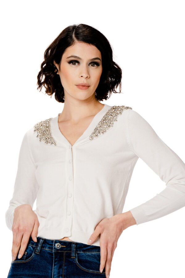 Cardigan scollo diamanti - immagine 3