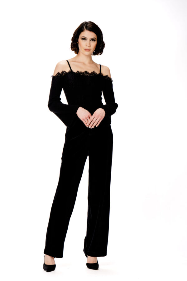 Pantalone palazzo velluto - immagine 3