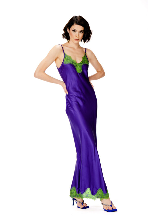 Satin And Lace Dress - Image 4