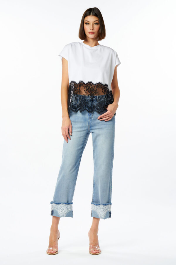 Palazzo jeans with lace - Image 3