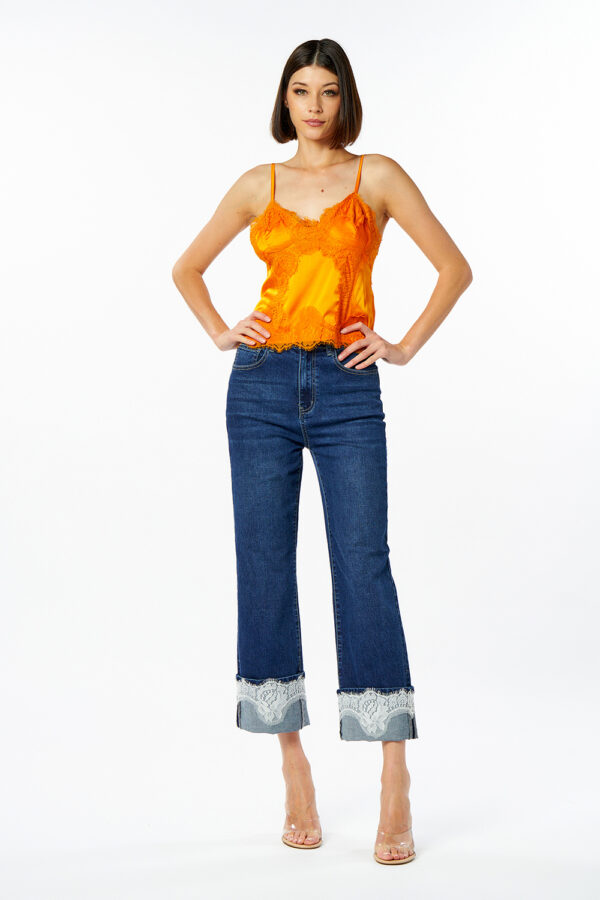 Palazzo jeans with lace - Image 2