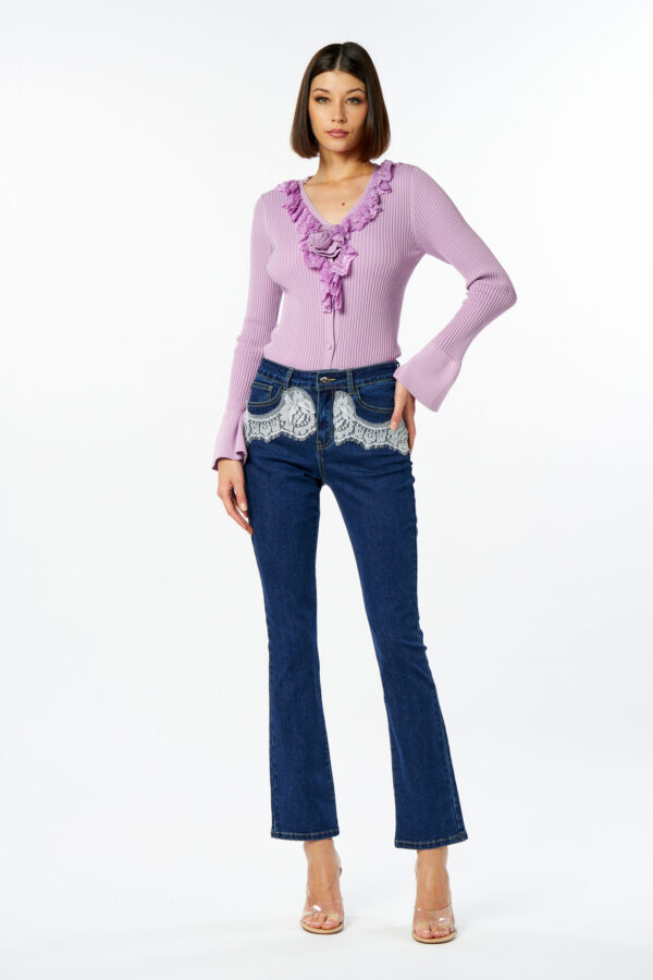 Jeans skinny con pizzo