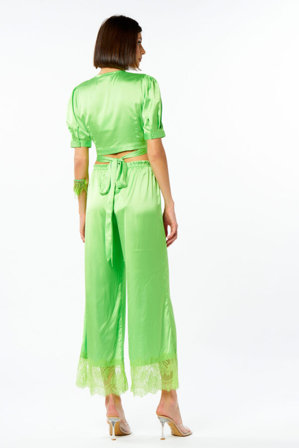 Satin and lace trousers - Image 3