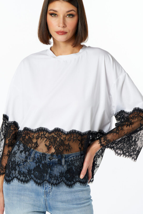 T-shirt over pizzo - immagine 4