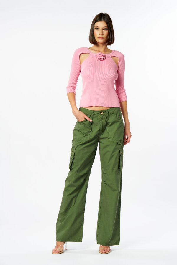 Cutout With Rose Sweater