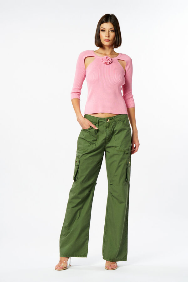 Maglia cutout e rosa - immagine 2