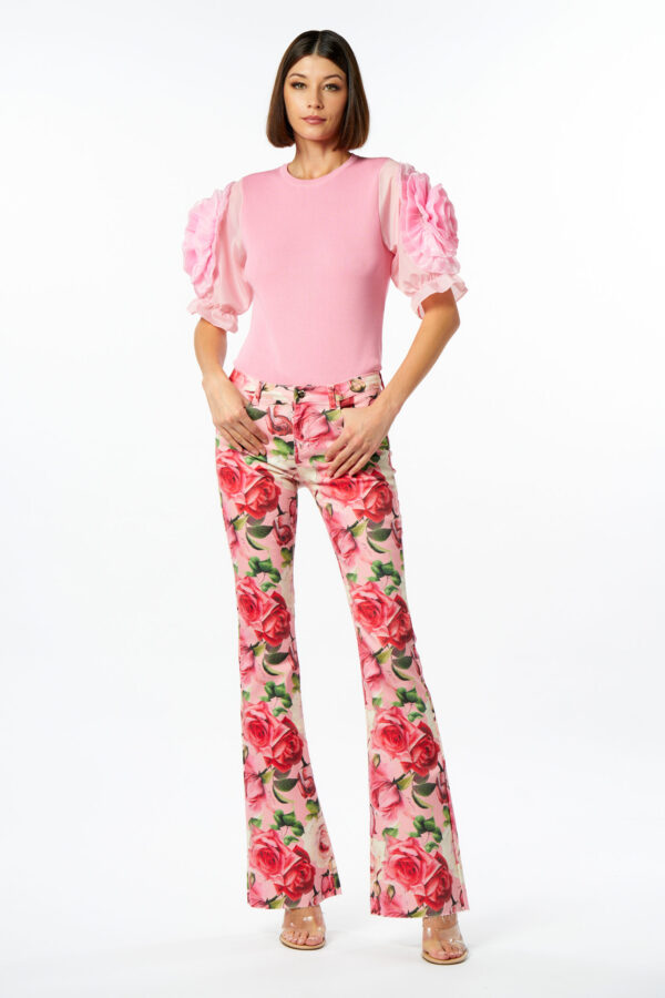 Maglia maniche rose