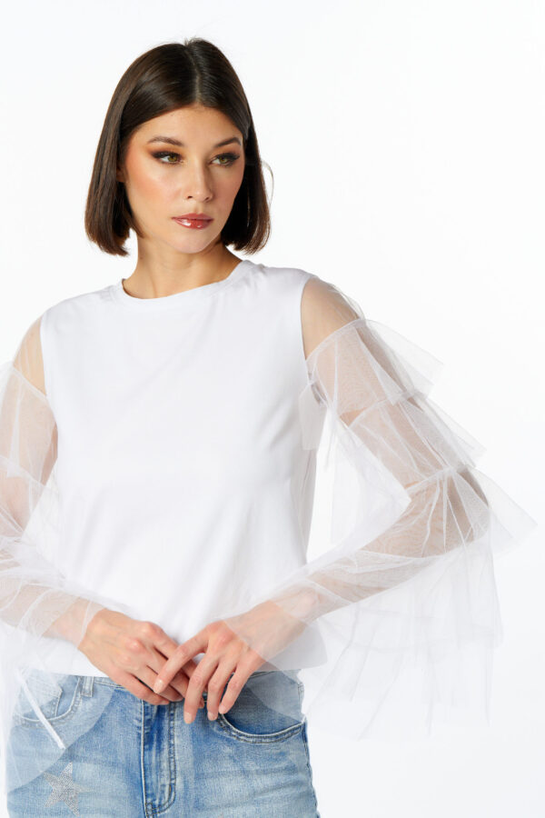 Tulle Sleeves T-Shirt - Image 4