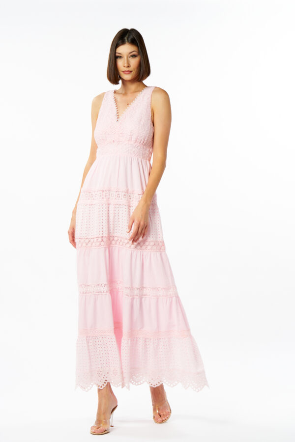 Long Sangallo Cotton Dress