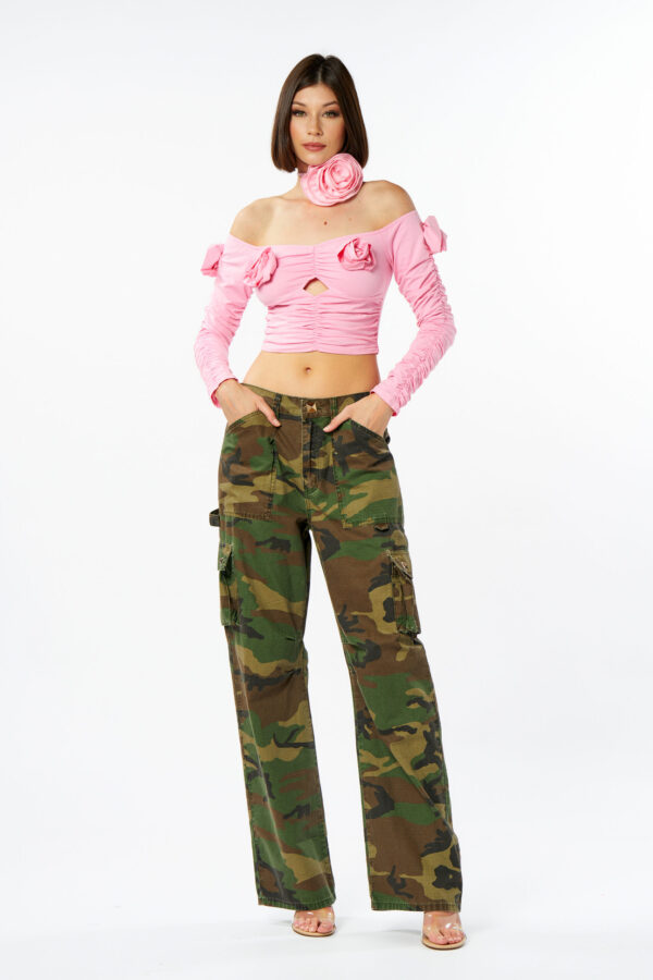 T-shirt rose spalle fuori