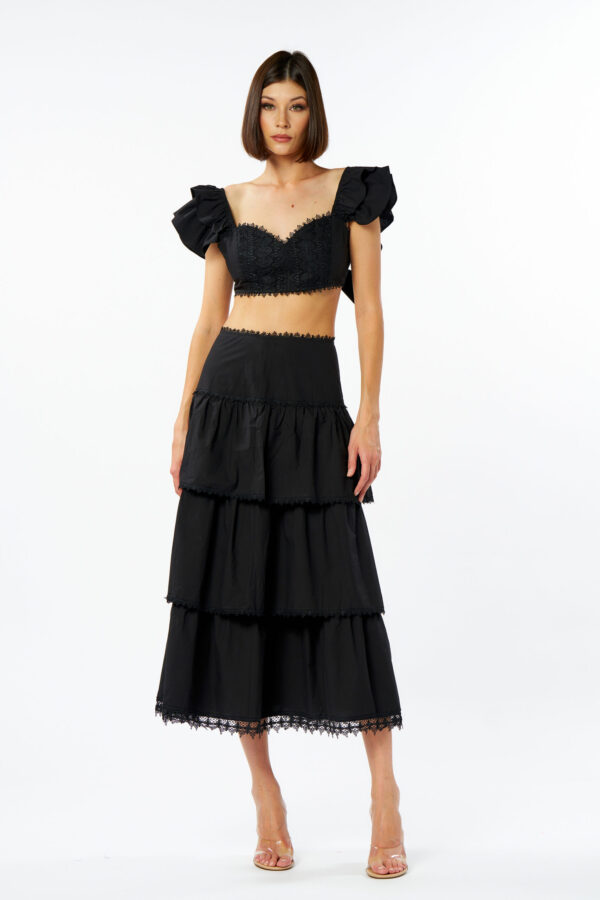 Top cotone e pizzo