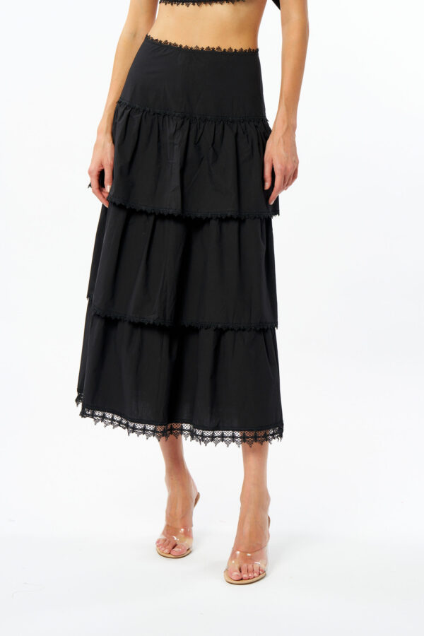 Gonna lunga cotone e pizzo - immagine 4