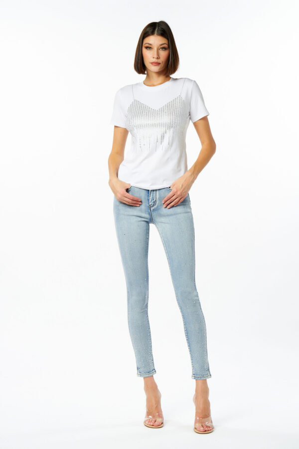 Jeans pushup cascata diamanti - immagine 3