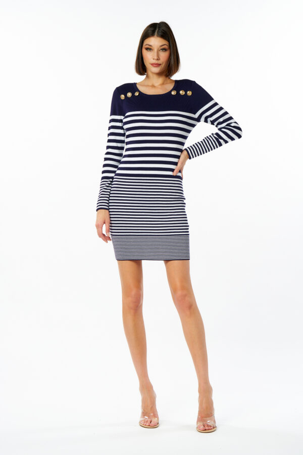 Abito maglia righe