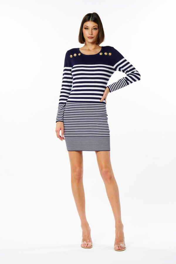 Abito maglia righe