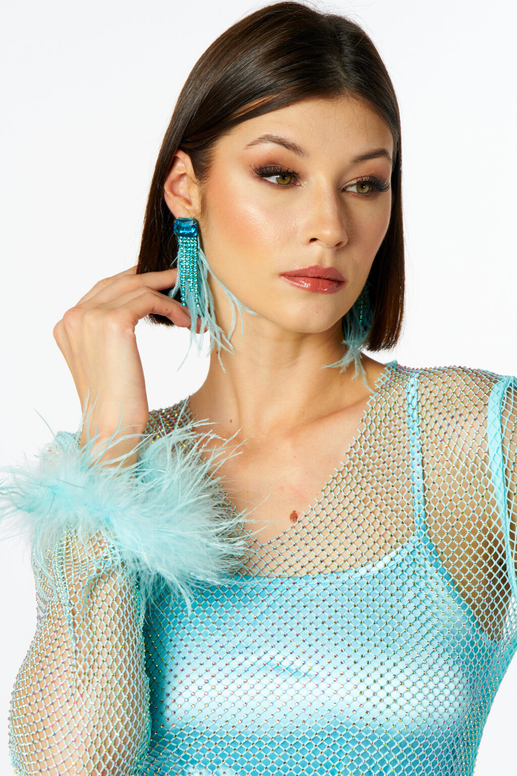 Whispering Net Shoulder Dress