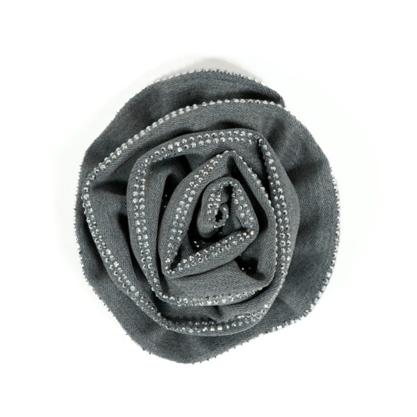 Brooch With Rhinestones Rose