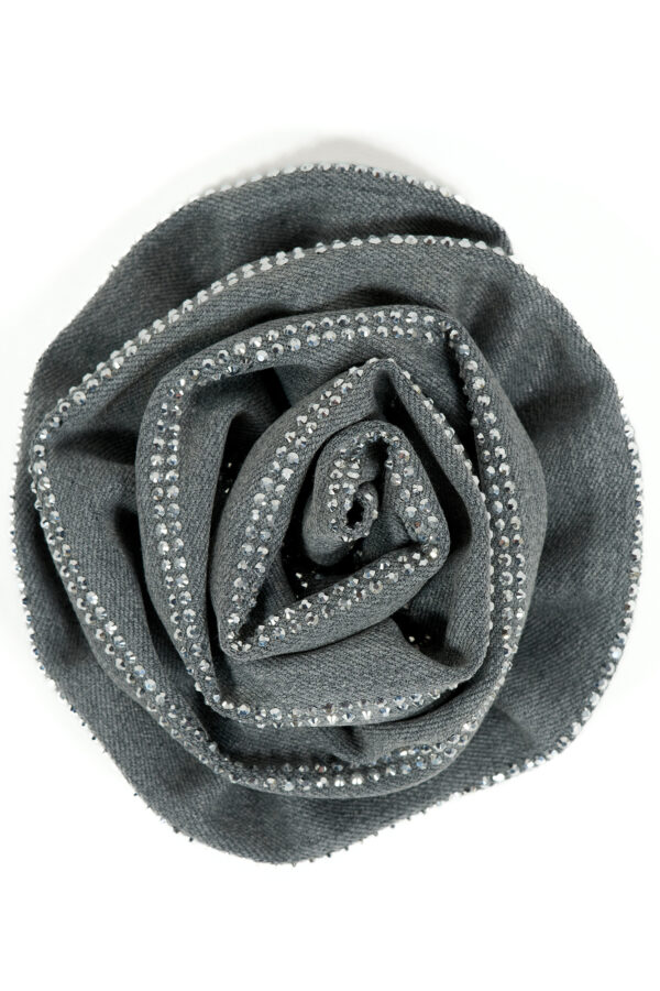 Brooch With Rhinestones Rose
