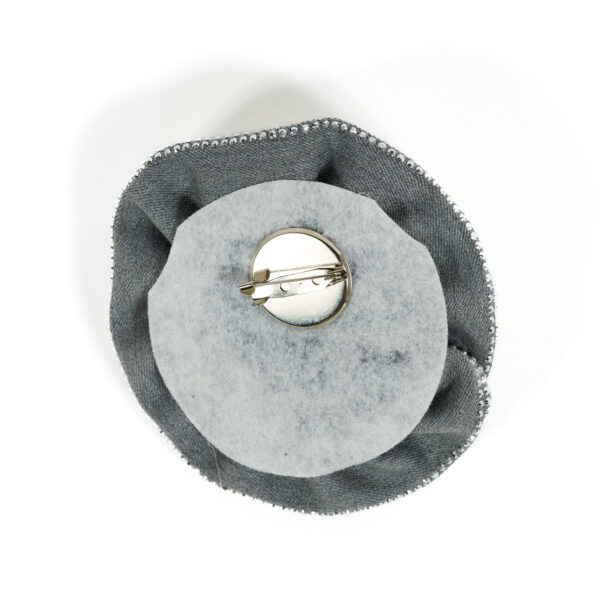 Spilla rosa con strass - immagine 3