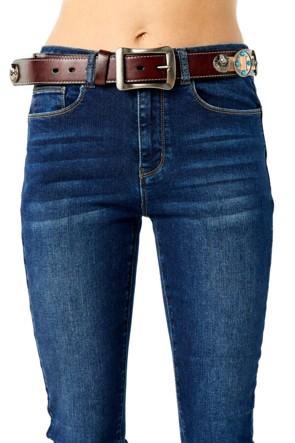Cintura texana doppia vera pelle