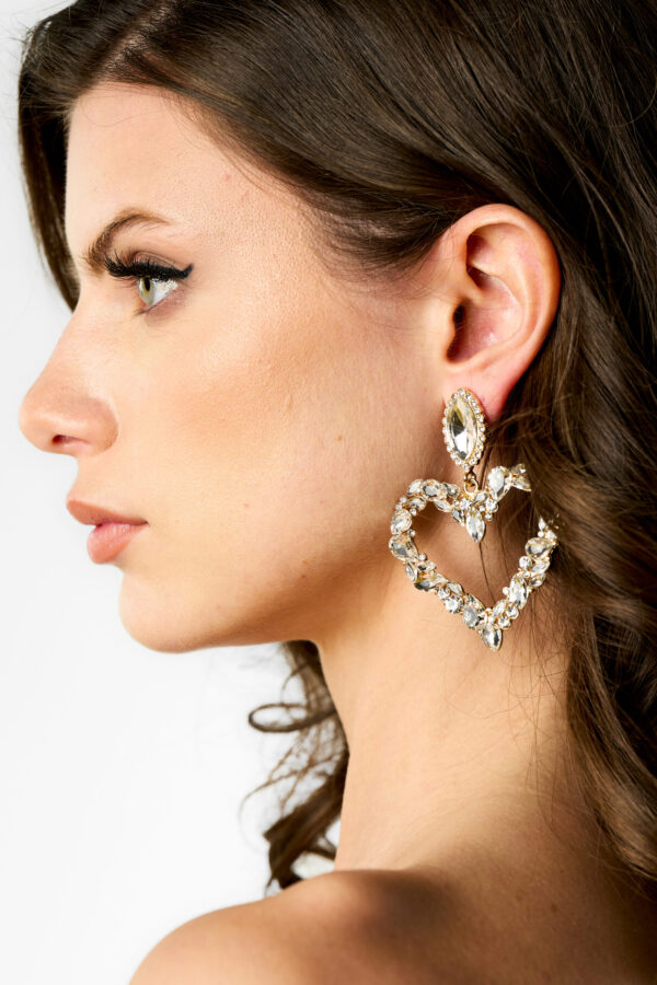 Orecchini cuore diamanti - immagine 3