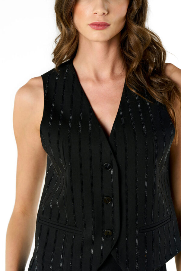 Diamonds Pinstriped Gilet - Image 3