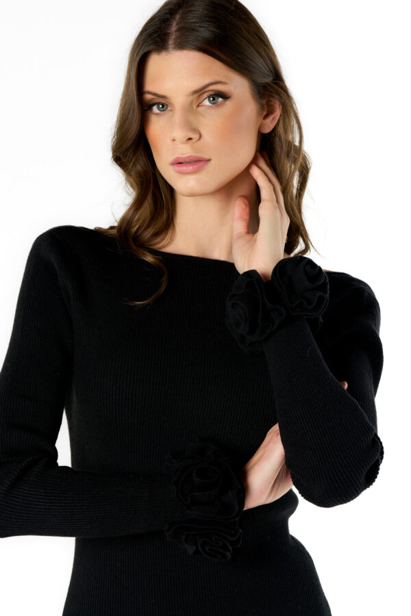 Abito maglia polsi rose - immagine 4