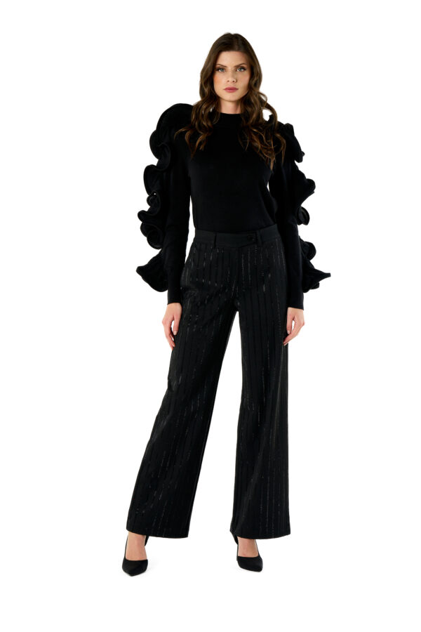 High Neck Ruffled Sweater
