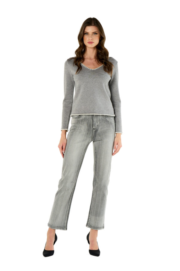 Contrast Stitching Sweater