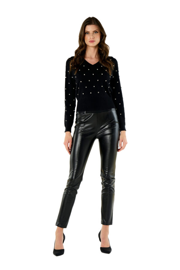 Maglia V rombi diamanti